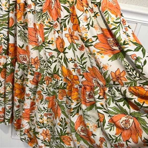 Petal & Pup Orange Floral Halter Cut Out Maxi Dress size 8 - Picture 7 of 12